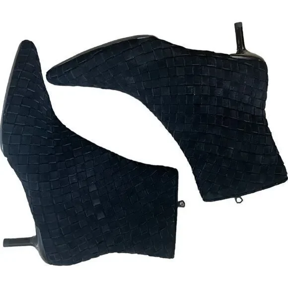 Rag + Bone Rio Revolve Woven Black Suede Leather Mid Boots Size 7.5 37.5 - Picture 7 of 11